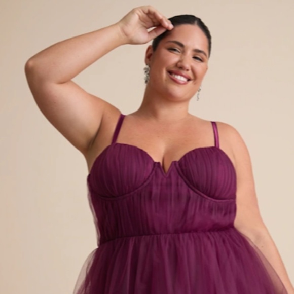 LULU's Prom Wedding Boho Sexy Flowy Elegant Tiered Ruffles Tulle Chic Dress - Picture 7 of 8